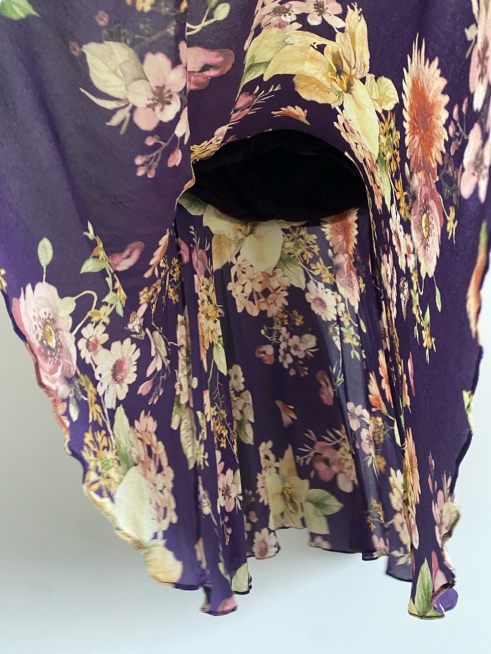 SOLD Magrella | Floral Midi Skirt | Plum Botanical Print | Size 38 - Picture 7 of 7